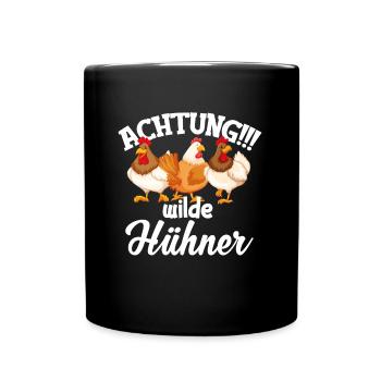 Junggesellin lustig Spruch lustige Sprüche - Tasse einfarbig - Schwarz - Vorne