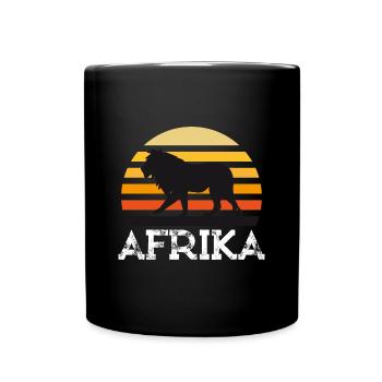 Afrika Löwe Geschenk für Afrikafan - Tasse einfarbig - Schwarz - Vorne