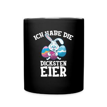Dire des oeufs de Pâques gros oeufs de lapin de Pâques - Mug uni - noir - Devant