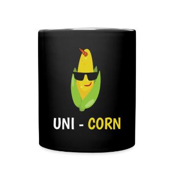 Lustige Zuckermais Uni-Mais Maiz Geschenkidee - Tasse einfarbig - Schwarz - Vorne