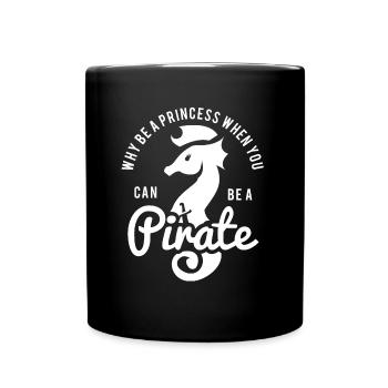 Pirat Geschenk Kindermotiv Seeräuber Freibeuter - Tasse einfarbig - Schwarz - Vorne