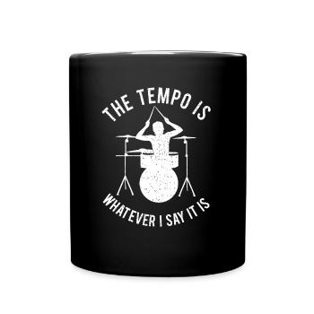 Schlagzeug Geschenk Schlagzeugspieler Percussion - Tasse einfarbig - Schwarz - Vorne