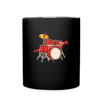 Schlagzeug Geschenk Schlagzeugspieler Percussion - Tasse einfarbig - Schwarz - Vorne
