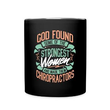 Strong Woman Chiropractor Profession Gift Idea - Full Colour Mug - black - Front