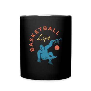 Basketball design for kids with basketball theme - Full Colour Mug - black - Front