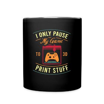 3D Druck Videospieler Lustiger Spruch 3D Print - Tasse einfarbig - Schwarz - Vorne
