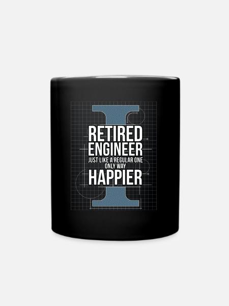 Retired Engineer Happy Retirement Gift - Full Colour Mug - black