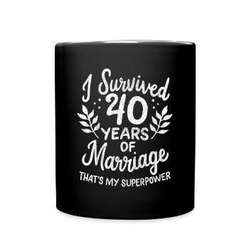 40e anniversaire de mariage a survécu 40 ans de - Mug uni - noir - Devant