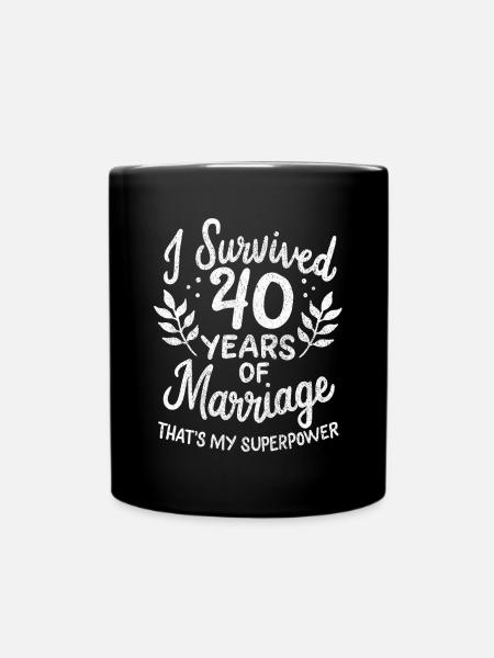 40e anniversaire de mariage a survécu 40 ans de - Mug uni - noir