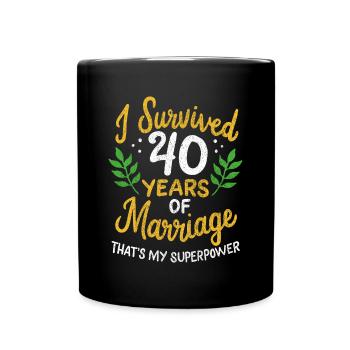 40e anniversaire de mariage a survécu 40 ans de - Mug uni - noir - Devant