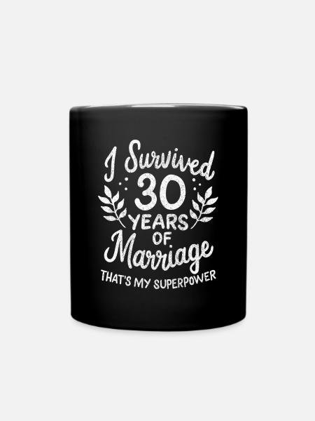 30e anniversaire de mariage a survécu à 30 ans - Mug uni - noir