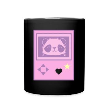 Kawaii Gamer Panda in Pastel Anime Girl Manga Style - Full Colour Mug - black - Front
