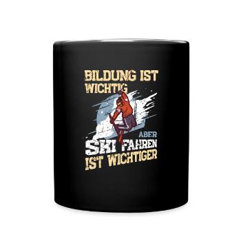 Ski fahren Skifahren Skifahrer Schi wichtiger - Tasse einfarbig - Schwarz - Vorne