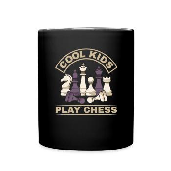 Cool kids play chess - Full Colour Mug - black - Front