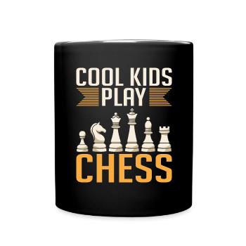 Coole Kids Spielen Schach - Tasse einfarbig - Schwarz - Vorne