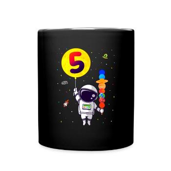 Astronaut for Children - 5th Birthday Space - Full Colour Mug - black - Front