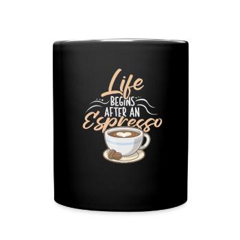Espresso Kaffee - Tasse einfarbig - Schwarz - Vorne