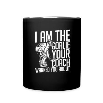 Eishockey Ice Hockey Torwart Torhüter Tormann - Tasse einfarbig - Schwarz - Vorne