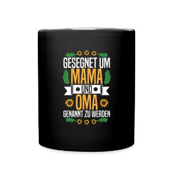 Gesegnet Mama Oma Muttertag Geschenk - Tasse einfarbig - Schwarz - Vorne