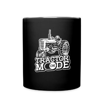 Trekker Traktor Trecker Landwirt Bauer - Tasse einfarbig - Schwarz - Vorne