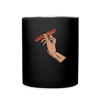 Bacon Speck Frühstück - Tasse einfarbig - Schwarz - Vorne