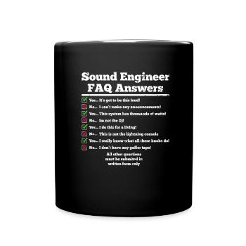 Tontechniker Sound Audio Engineer - Tasse einfarbig - Schwarz - Vorne