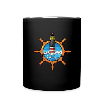 Leuchtturm - Tasse einfarbig - Schwarz - Vorne