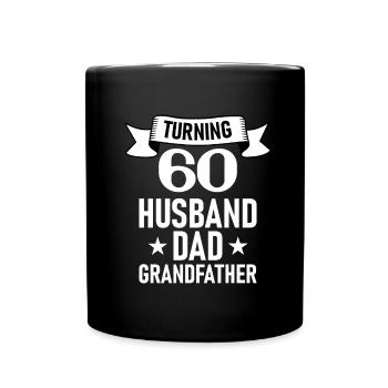 60. Geburtstag - Sechzigster 60 Jahre Alt - Tasse einfarbig - Schwarz - Vorne