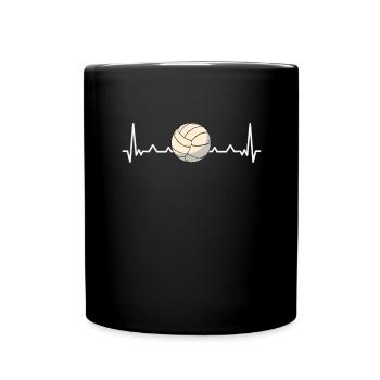 Battement de cœur de volleyball - Mug uni - noir - Devant