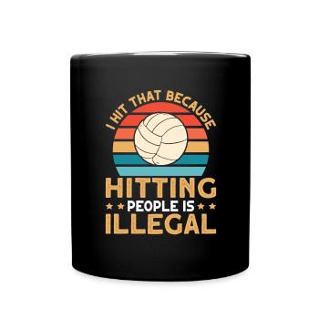 Ich Schlage Diesen Lustigen Volleyball - Tasse einfarbig - Schwarz - Vorne