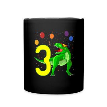 3rd birthday dinosaur 3 years old - Full Colour Mug - black - Front