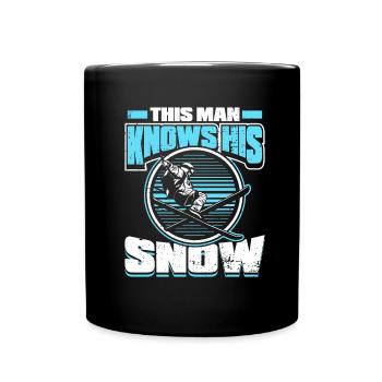 Ski Skifahren Skier - Tasse einfarbig - Schwarz - Vorne