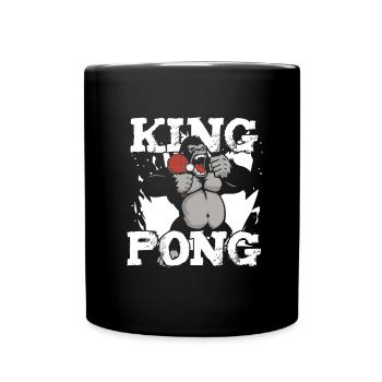 Tischtennis Ping Pong - Tasse einfarbig - Schwarz - Vorne