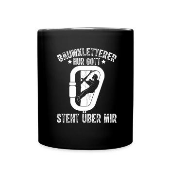 Baumklettern Baumpfleger Arborist Baumkletterer - Tasse einfarbig - Schwarz - Vorne