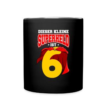 6. Geburtstag Superheld 6 Jahre Jungen Geschenk - Tasse einfarbig - Schwarz - Vorne