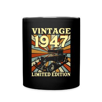Vintage 75 Years 1947 75th Anniversary - Full Colour Mug - black - Front