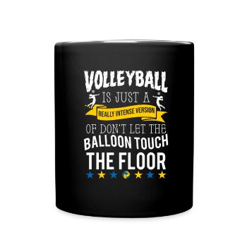 Volleyball Beachvolleyball - Tasse einfarbig - Schwarz - Vorne