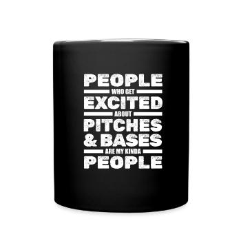 Softball - Tasse einfarbig - Schwarz - Vorne