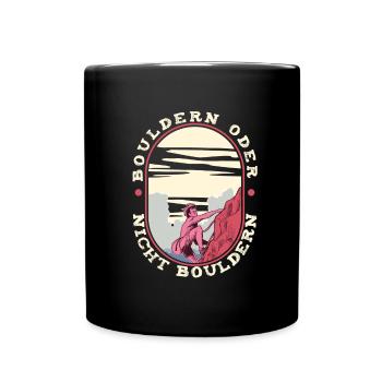 Bouldern - Tasse einfarbig - Schwarz - Vorne