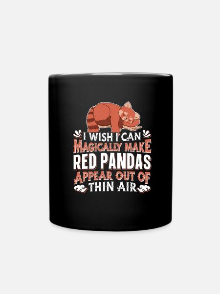 Katzenbär Roter Panda - Tasse einfarbig - Schwarz