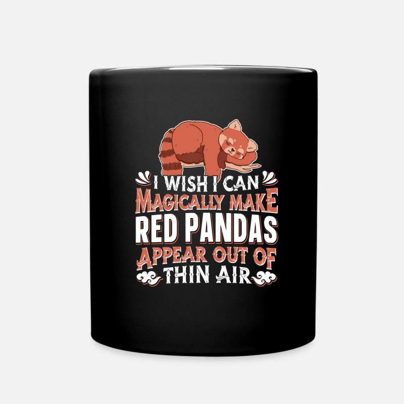 Katzenbär Roter Panda - Tasse einfarbig - Schwarz