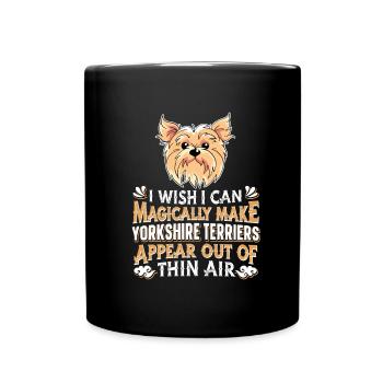 Yorkshire Terrier Dog - Full Colour Mug - black - Front