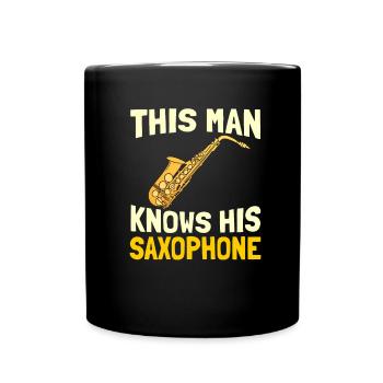 Sax Saxophone Saxophone Musician Jazz - Full Colour Mug - black - Front