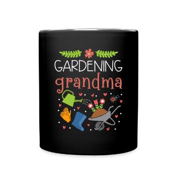 Family Gardening Grandma Funny Gardener Garden - Full Colour Mug - black - Front