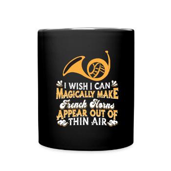 French Horn Hornist - Tasse einfarbig - Schwarz - Vorne