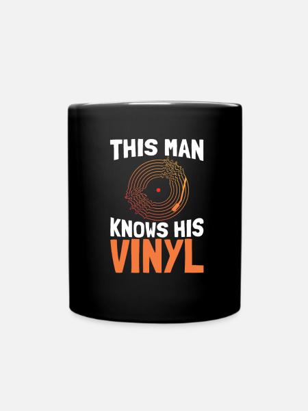 Vinyl LP Schallplatte Plattensammler - Tasse einfarbig - Schwarz