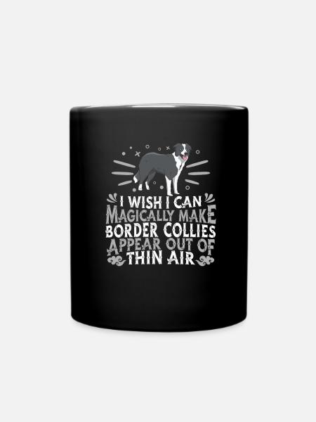Border Collie Dog - Full Colour Mug - black