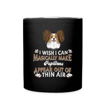 Papillon Dog - Full Colour Mug - black - Front