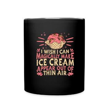Eis Eiscreme - Tasse einfarbig - Schwarz - Vorne