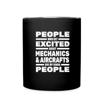 Aircraft Mechanic Aircraft Technician - Full Colour Mug - black - Front